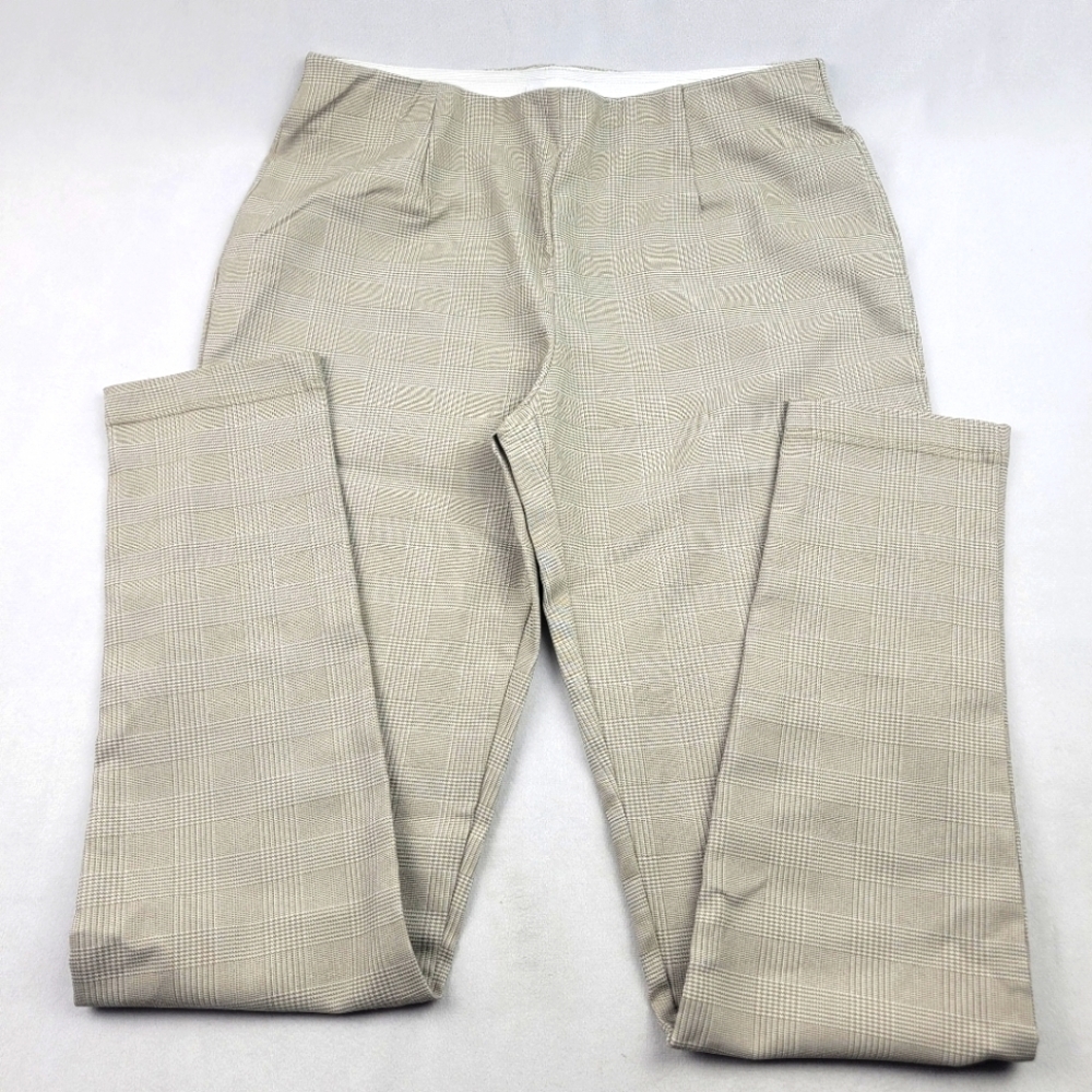 NWOT‎ Calvin Klein check print pull on pleated cigarette pant